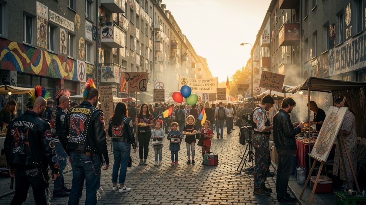 Der wilde Herzschlag der Stadt: Straßenfeste, Demos und Pop-Up-Kunst im Berlin der 80er
